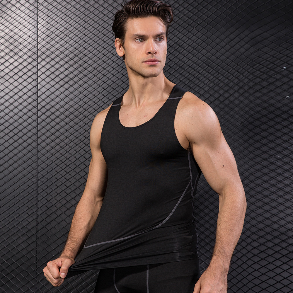 Men Black Sport Skinny Vest Ti – T Shirt Tight Fit recenzja i cena