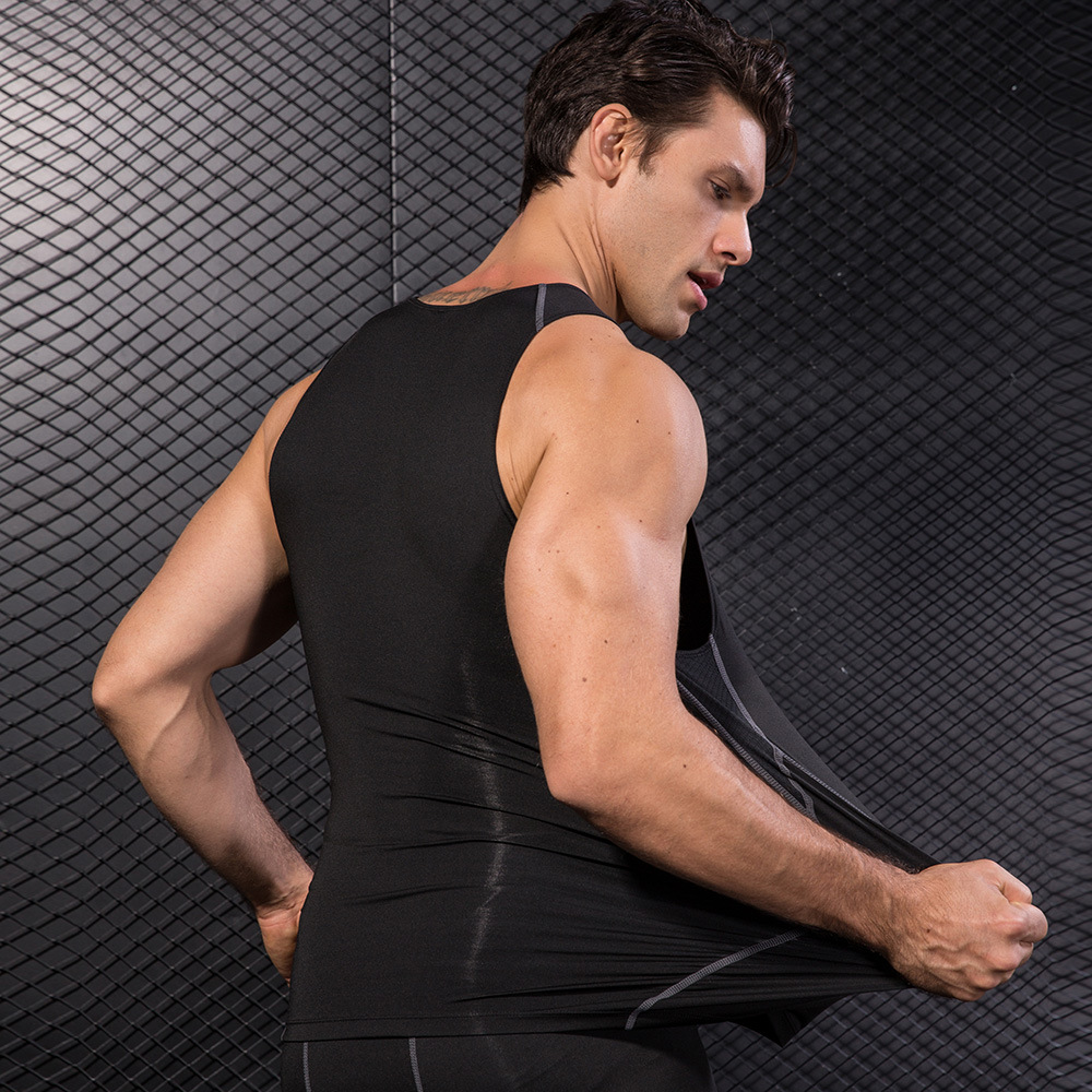 Men Black Sport Skinny Vest Ti – T Shirt Tight Fit recenzja i cena