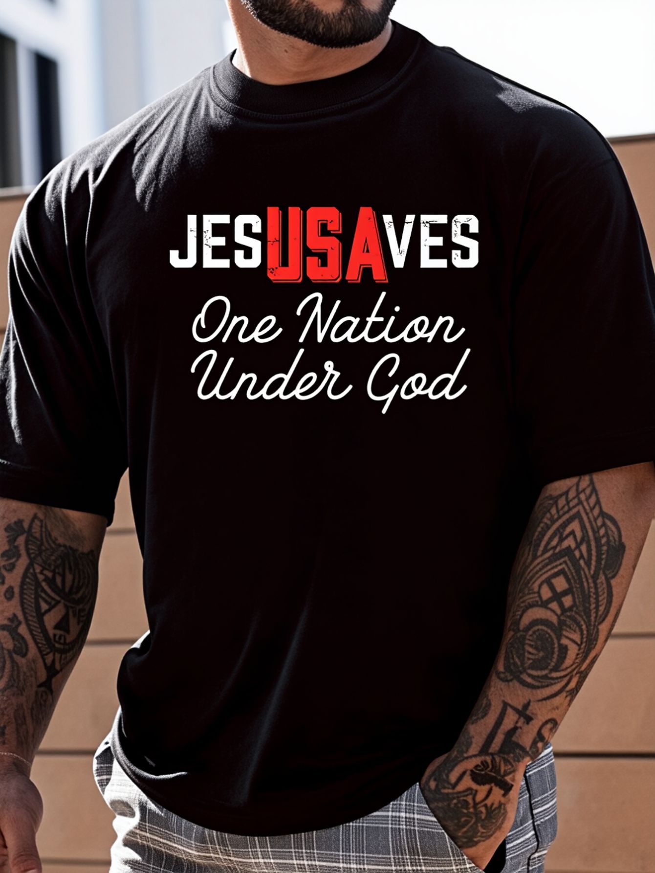 100% Cotton Jesus Saves USA On – Undershirt Crew Neck recenzja i cena
