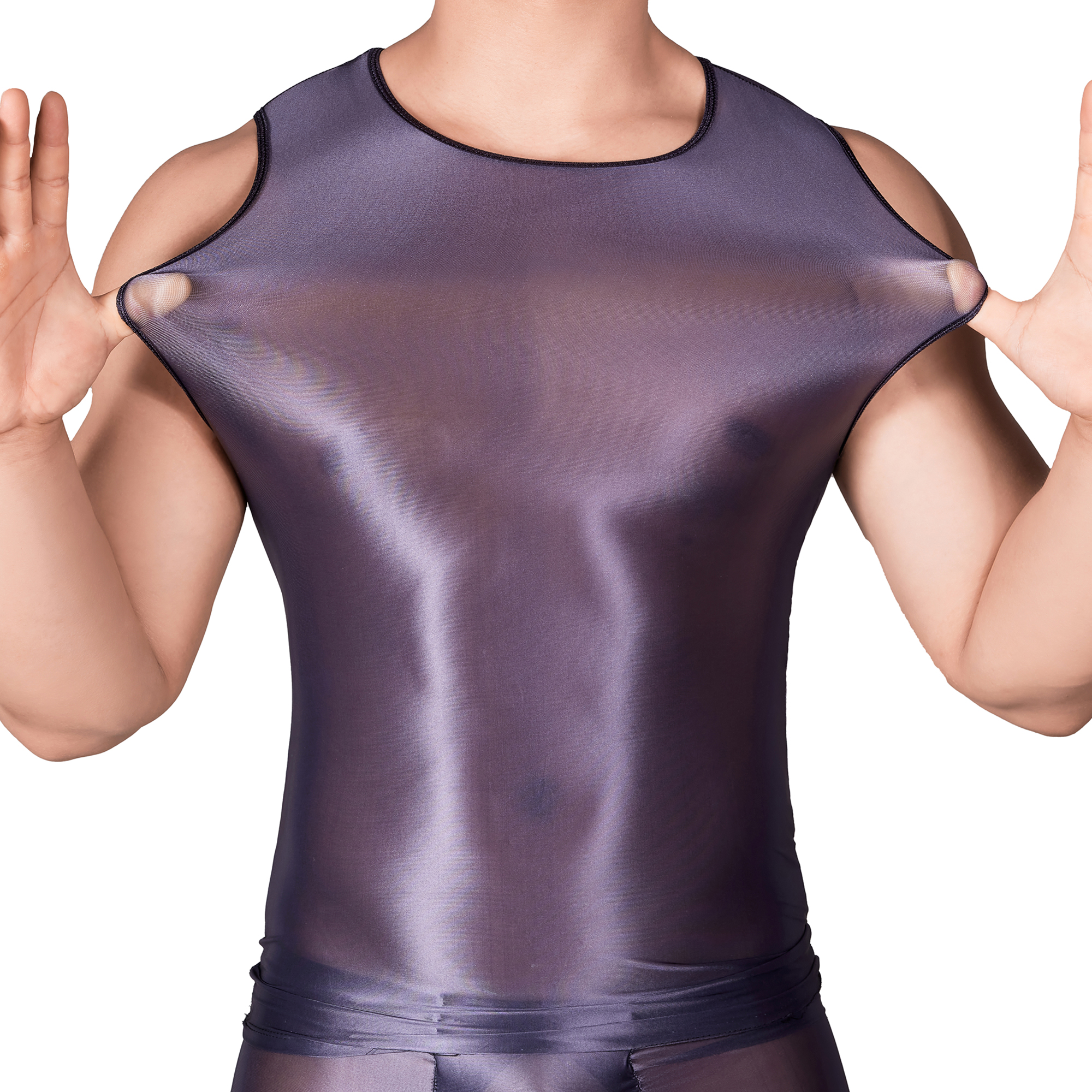 Solid Color Men's Slim Smooth  – Sleeveless Undershirt recenzja i cena
