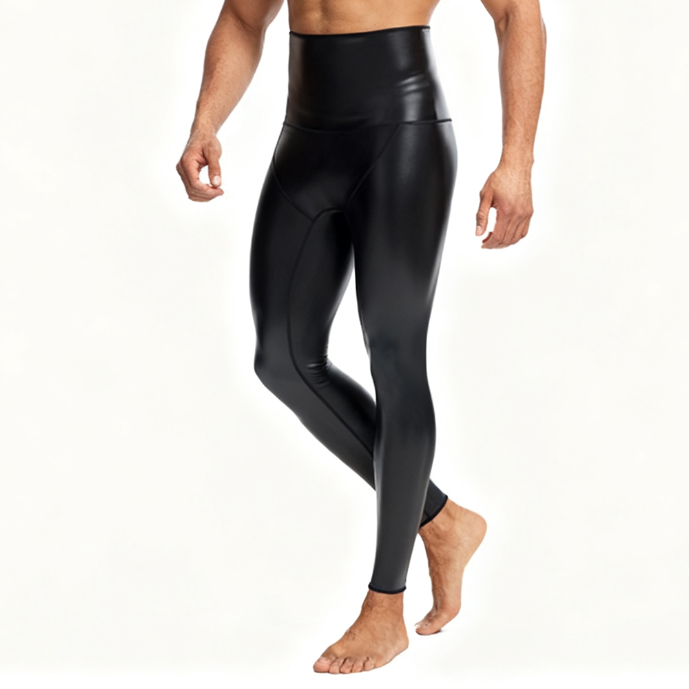 Sexy Men PU Leather Long Pants – Compression Long Pant recenzja i cena