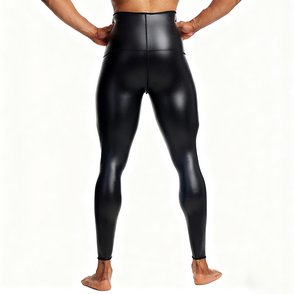 Sexy Men PU Leather Long Pants – Compression Long Pant recenzja i cena
