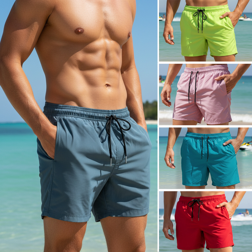 Summer Mens Plain Swim Shorts  – Trunk Breathable Men recenzja i cena