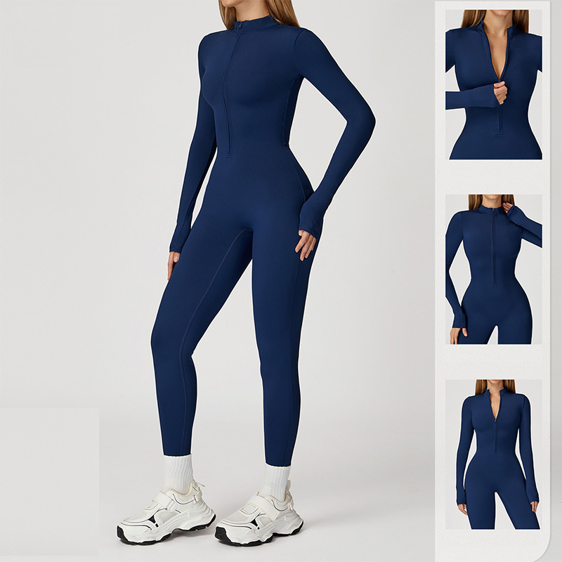 Aiithuug Workout Jumpsuit Zip  – Compression Long Pant recenzja i cena