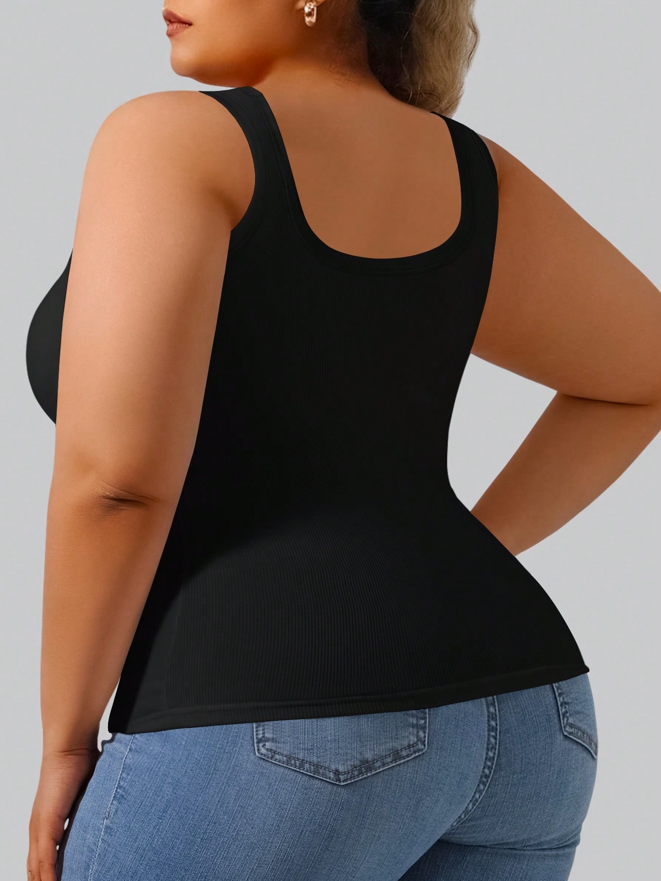 Plus Size Women's High Stretch – Tank Top Ribbed recenzja i cena