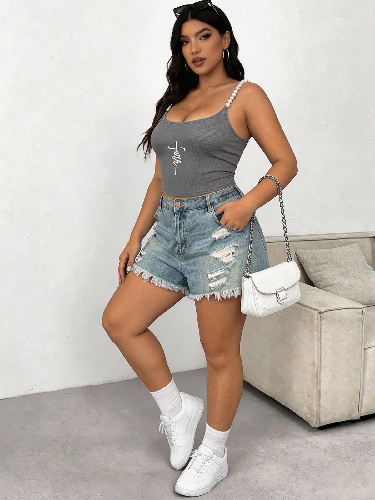 Plus Size Square Neck Pearl St – Tank Top Ribbed recenzja i cena